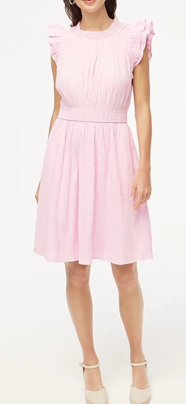 J. Crew Factory Gauze Flutter Sleeve Mini Dress Size L NWT